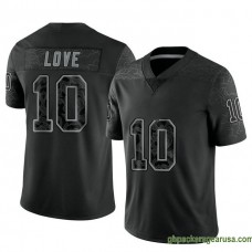 Mens Green Bay Packers Jordan Love Black Authentic Reflective Gbp212 Jersey GBP391